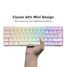 UK-Layout Real Mechanical Gaming Keyboard and Mouse Combo, Wired 60% keyboard with 25 RGB Backlight Effect for PC laptop Game, White