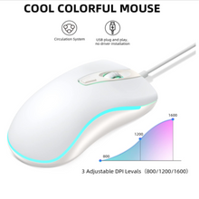 UK-Layout Real Mechanical Gaming Keyboard and Mouse Combo, Wired 60% keyboard with 25 RGB Backlight Effect for PC laptop Game, White