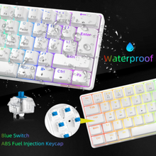 UK-Layout Real Mechanical Gaming Keyboard and Mouse Combo, Wired 60% keyboard with 25 RGB Backlight Effect for PC laptop Game, White