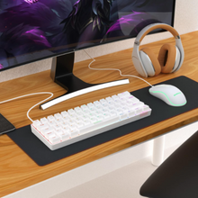 UK-Layout Real Mechanical Gaming Keyboard and Mouse Combo, Wired 60% keyboard with 25 RGB Backlight Effect for PC laptop Game, White
