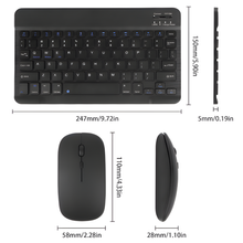 Mini Wireless Bluetooth Keyboard Mouse Combo - Bluetooth Mouse & Keyboard KIT - Rechargeable Wireless Bluetooth Keyboard Mouse For IOS Windows Android Tablet