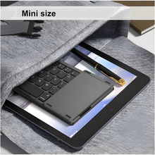 Foldable Bluetooth Keyboard, Rock&Rown Pocket Size Portable Wireless Keyboard with Touchpad for Mac OS,Android, Windows, Linux, PC, Tablet, with Rechargeable Li-ion Battery-Dark Gray