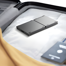 Foldable Bluetooth Keyboard, Rock&Rown Pocket Size Portable Wireless Keyboard with Touchpad for Mac OS,Android, Windows, Linux, PC, Tablet, with Rechargeable Li-ion Battery-Dark Gray