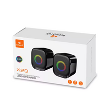 Kisonli X29 Double Speakers Blue Tooth, 5 in 1 Speaker with USB/BT/MIC/earphone Jack/rgb Light
