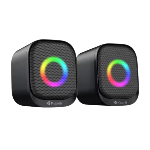 Kisonli X29 Double Speakers Blue Tooth, 5 in 1 Speaker with USB/BT/MIC/earphone Jack/rgb Light